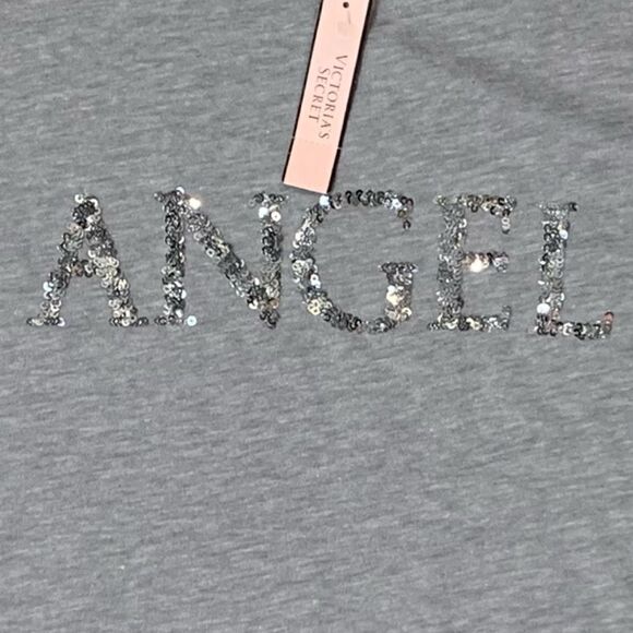 NWT women’s gray Victoria’s Secret long sleeve T-shirt w/angel logo sz L - Picture 4 of 14